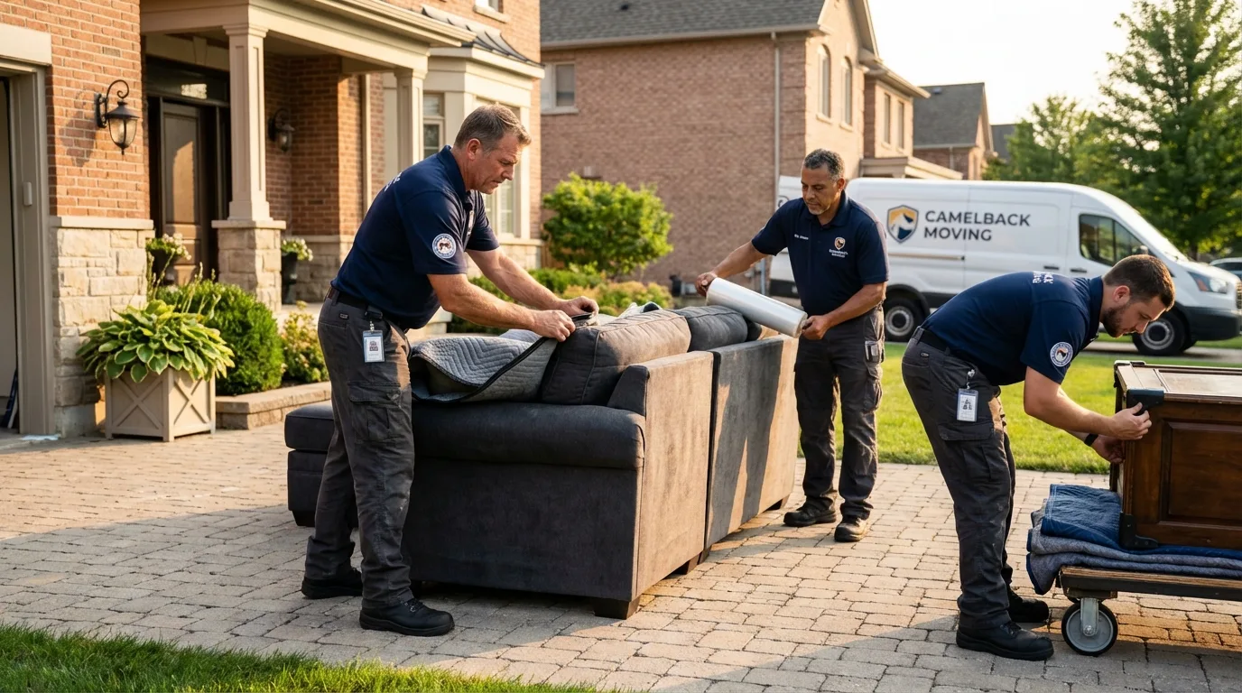 Large estate moving crew wrapping furniture in Silver Springs, FL