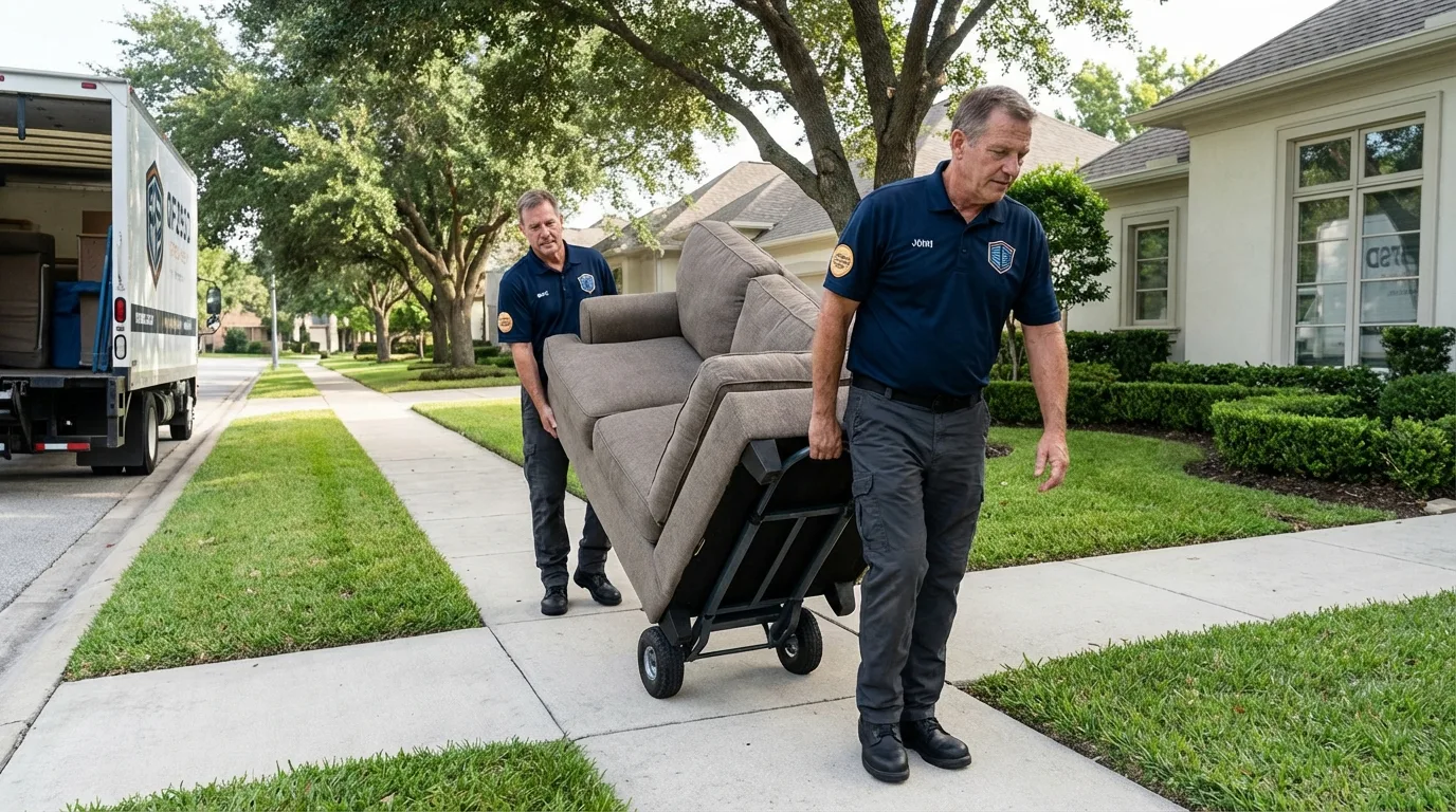 Local residential moving crew loading furniture in Silver Springs, FL